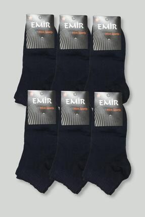 Erkek Siyah Ekonomik Pamuk Patik Çorap 6 Çift ELF568EMIRERKEKPTK6