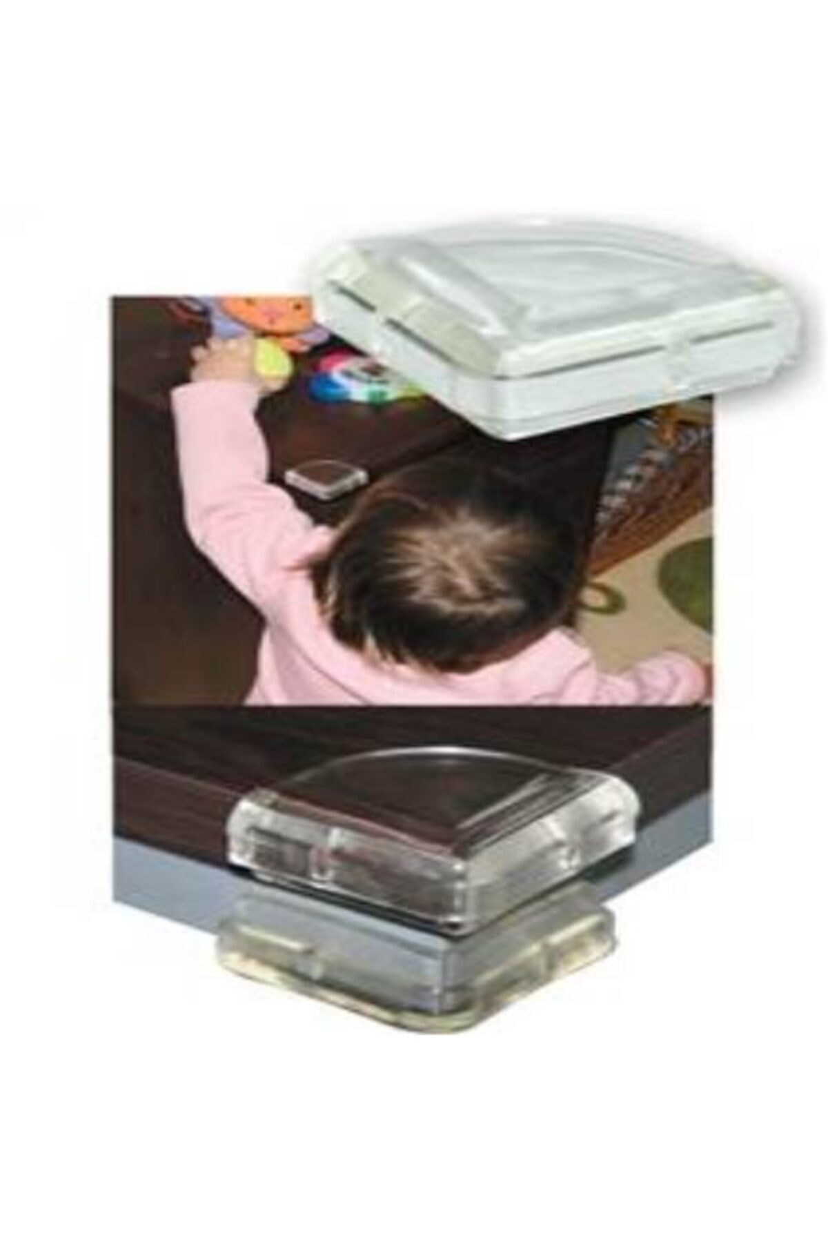 Serra Çocuk Emniyet 4 Lü Köşe Koruyucu Bebek Köşe Kilidi Masa Köşe fotoğrafı 3 (önizleme)
