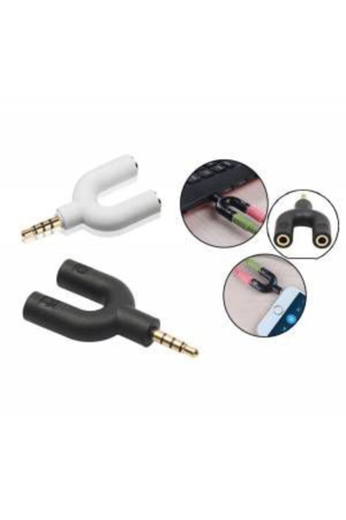 3.5mm Aux Kulaklık Ve Mikrofon Ayırıcı Y Çoklayıcı Splitter Switch Stereo Dönüştürücü 3