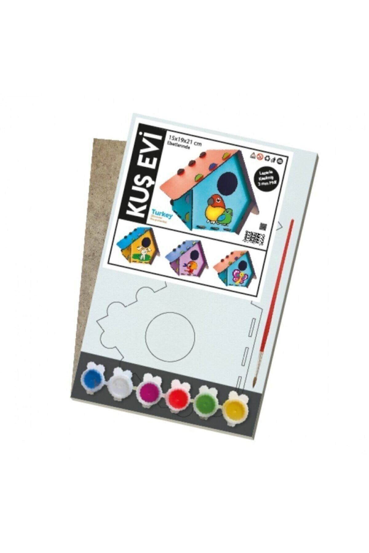 Kumtoys Kuş Evi Ahşap Kuş Evi Ahşap Maket Boyama fotoğrafı 3 (önizleme)