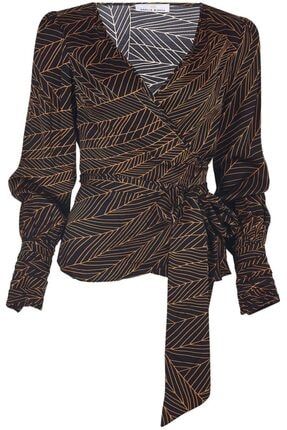 Kadın Siyah Paisley Bluz DHB16101005