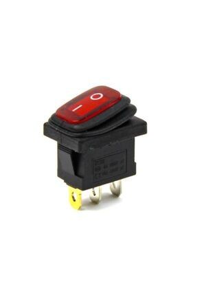 Körüklü Işıklı Anahtar Kırmızı On Off 3 Pin Düğme Buton Switch KCD1-101N-BB-K