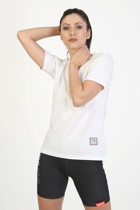 Kadın Basic Beyaz V Yaka Kısa Kol T-shirt 73532-60-9