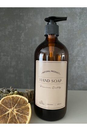 Amber Cam Şişe 500 ml Kraft Etiket Hand Soap CSN-AMBR-011