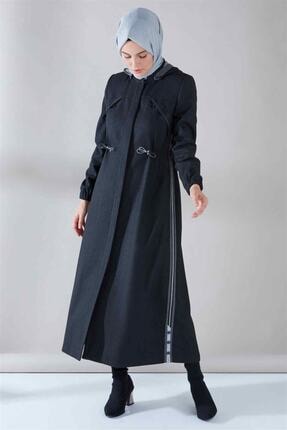 Zuhre Renkli Ribana Detayli Uzun Kap Siyah 12003 Fiyati Yorumlari Trendyol