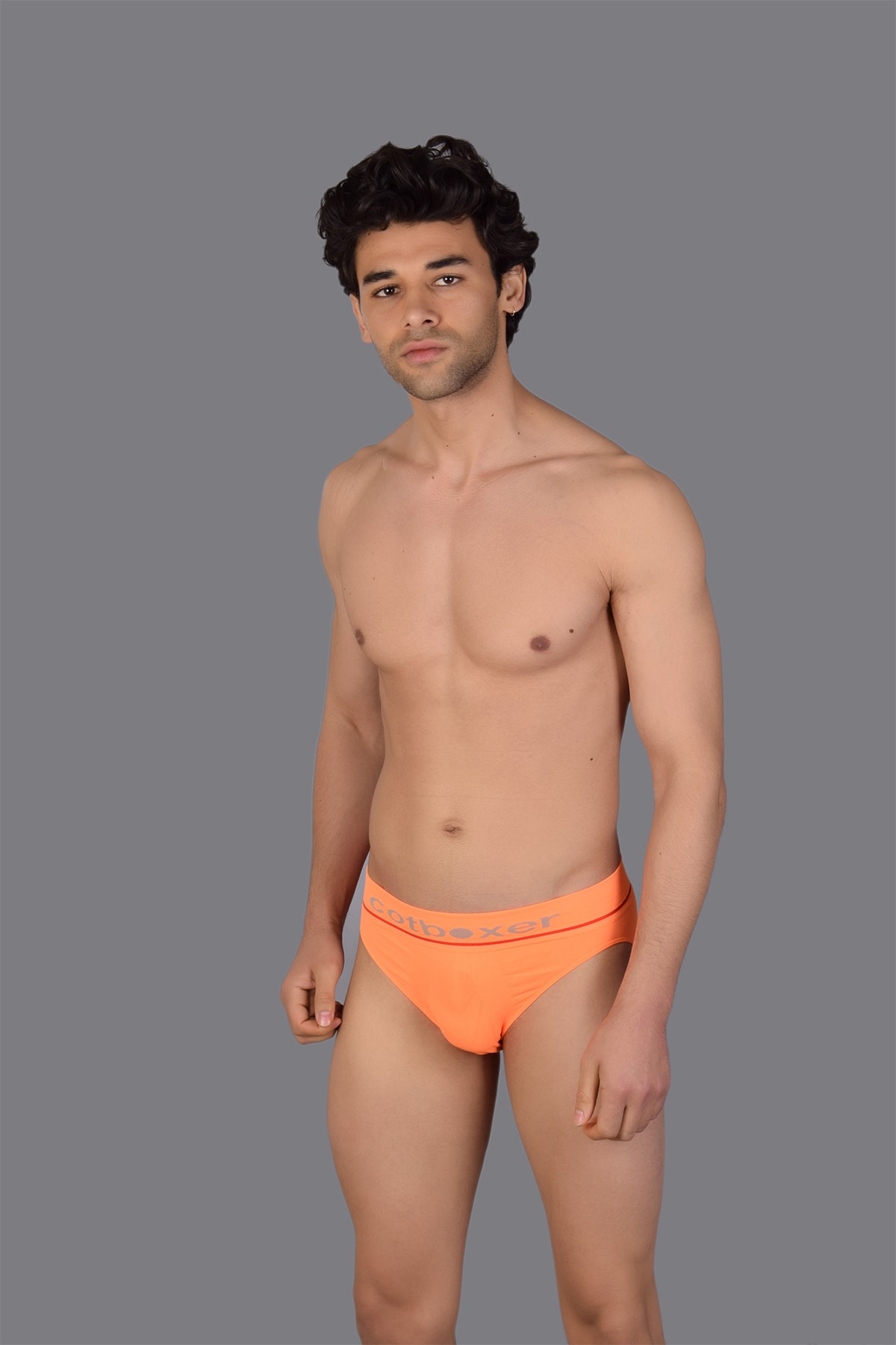 COTBOXER Dikişsiz Microfiber Ultra Yumuşak Erkek Slip Turuncu