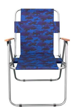 Northome Kamuflaj Mavi Katlanır Ahşap Kollu Kamp Sandalyesi Sınırlı Sayıda NORTHERNKM001