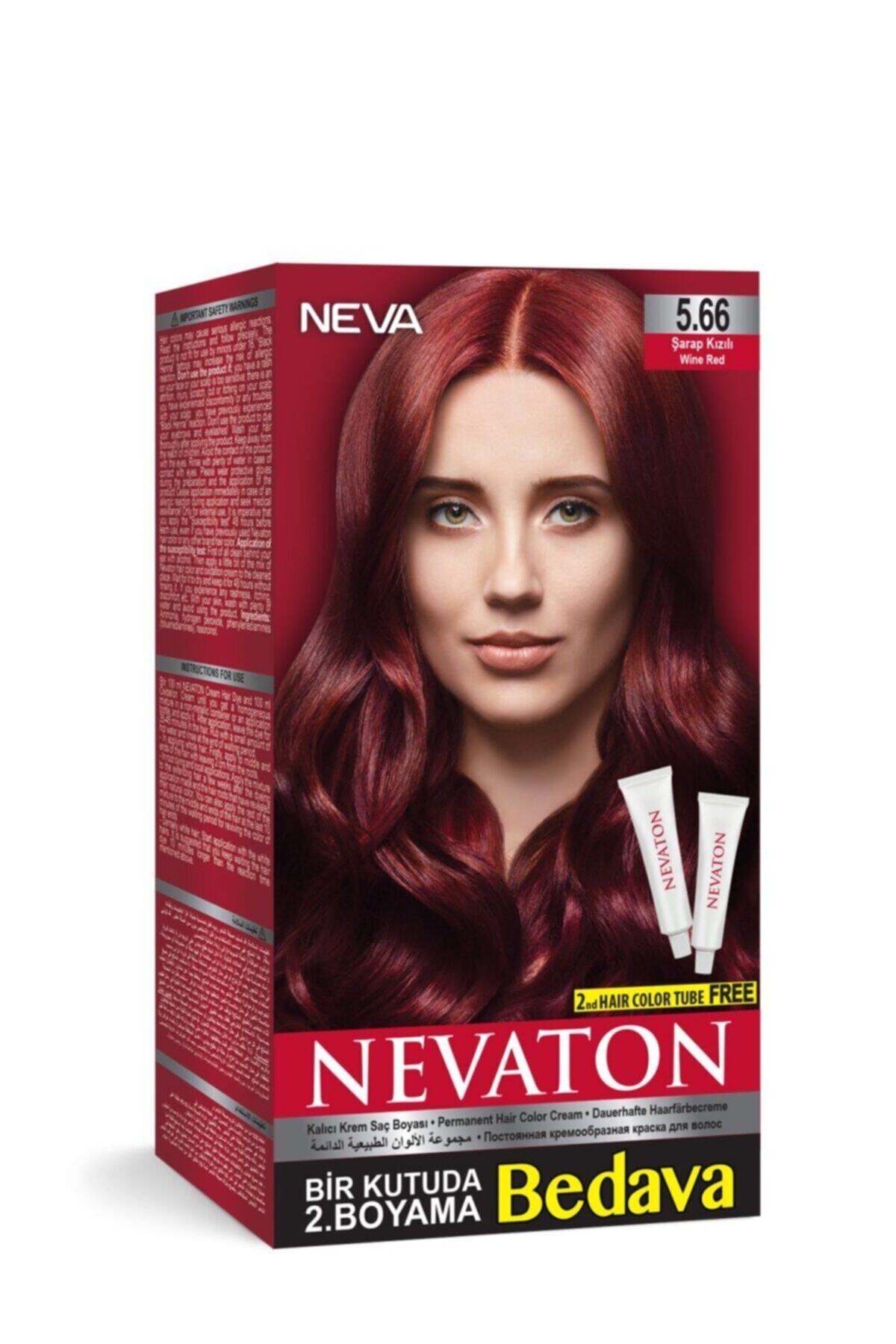 Neva Color Nevaton Kalıcı Krem Saç Boyası 5.66 Şarap Kızılı