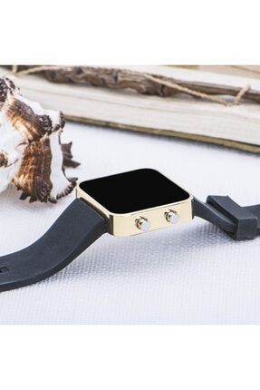 Unisex Siyah Altın Dijital Led Ekran Silikon Kordonlu Kol Saat St-303723 ST-303723