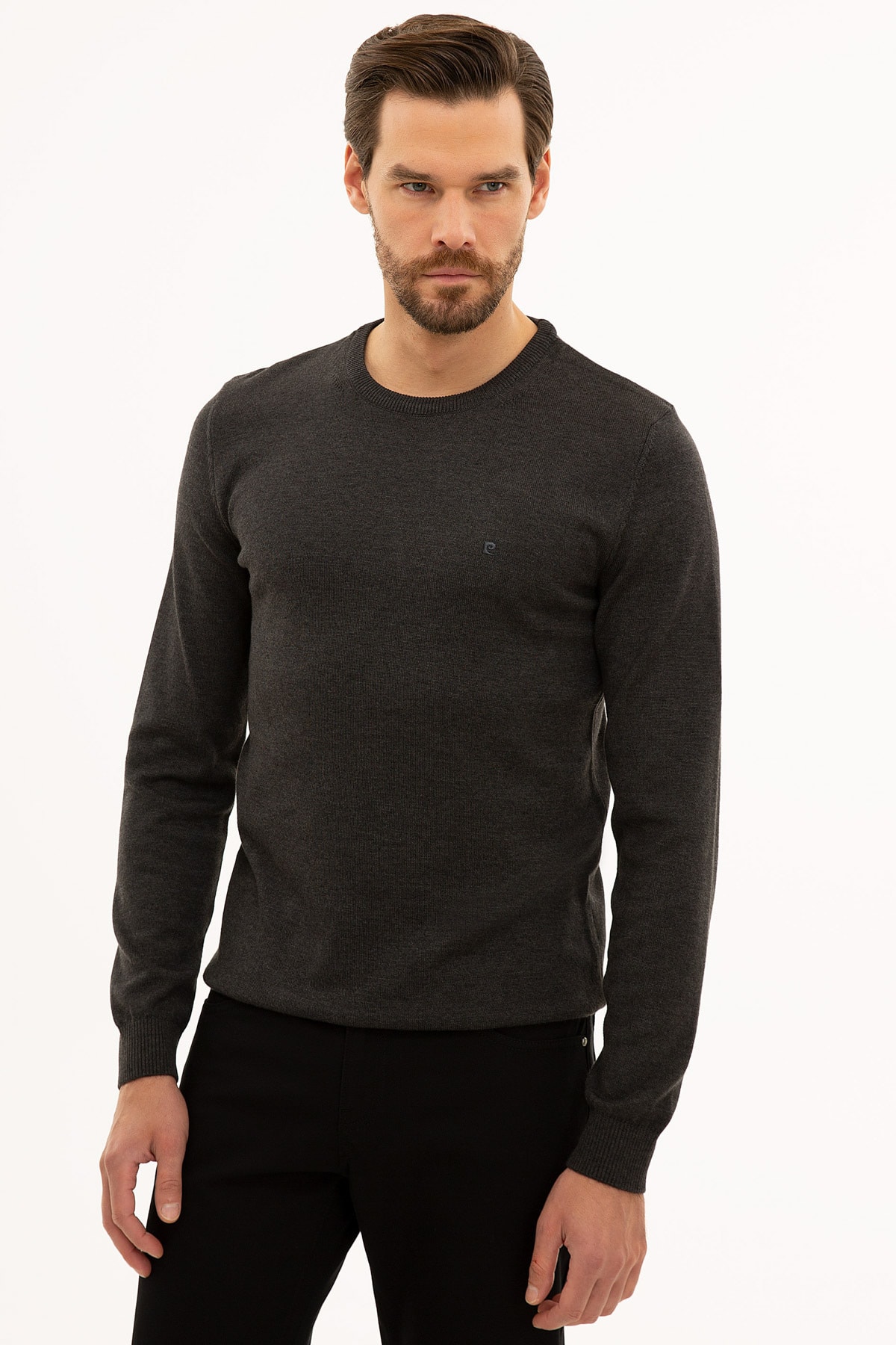 بافت و پلیور مردانه خاکستری Pierre Cardin | G021SZ0TK.000.1111426 اورجینال - تصویر 3