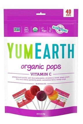 Yumearth Organic Vitamin C Lollipop 40 Lollipops Allergy Friendly Non Gmo Gluten Free Vegan 284 G 225