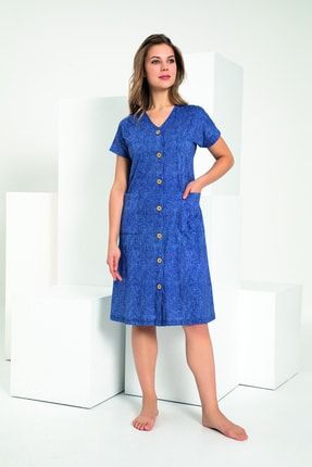 Kadın Mavi Kot Efekt Günlük Elbise 4613