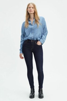 Kadın İndigo Yüksel Bel Skinny Fit Jeans 1888201880