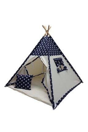 Oyun Çadırı Devrileyen Toplanmayan Çocuk Oyun Çadırı Kızıldereli Çadırı Oyun Evi Lacivert Yıldızlı CONCON0003