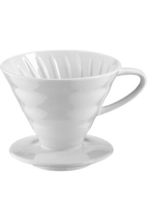Seramik Beyaz Filtre Kahve Demleme Aparatı Dripper V 60 02 APAR-0001