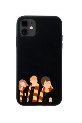 Iphone 12 Harry Ron Hermione Tasarımlı Siyah Telefon Kılıfı MCIP12LHRHP