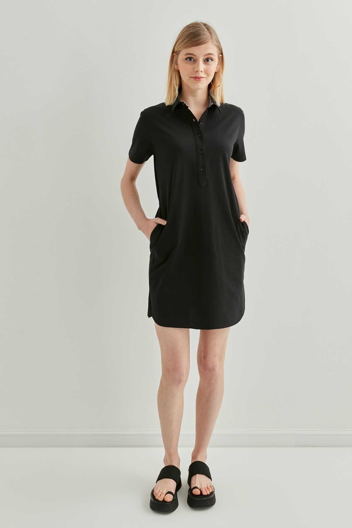 Vitrin Kleid Schwarz Blusenkleid
