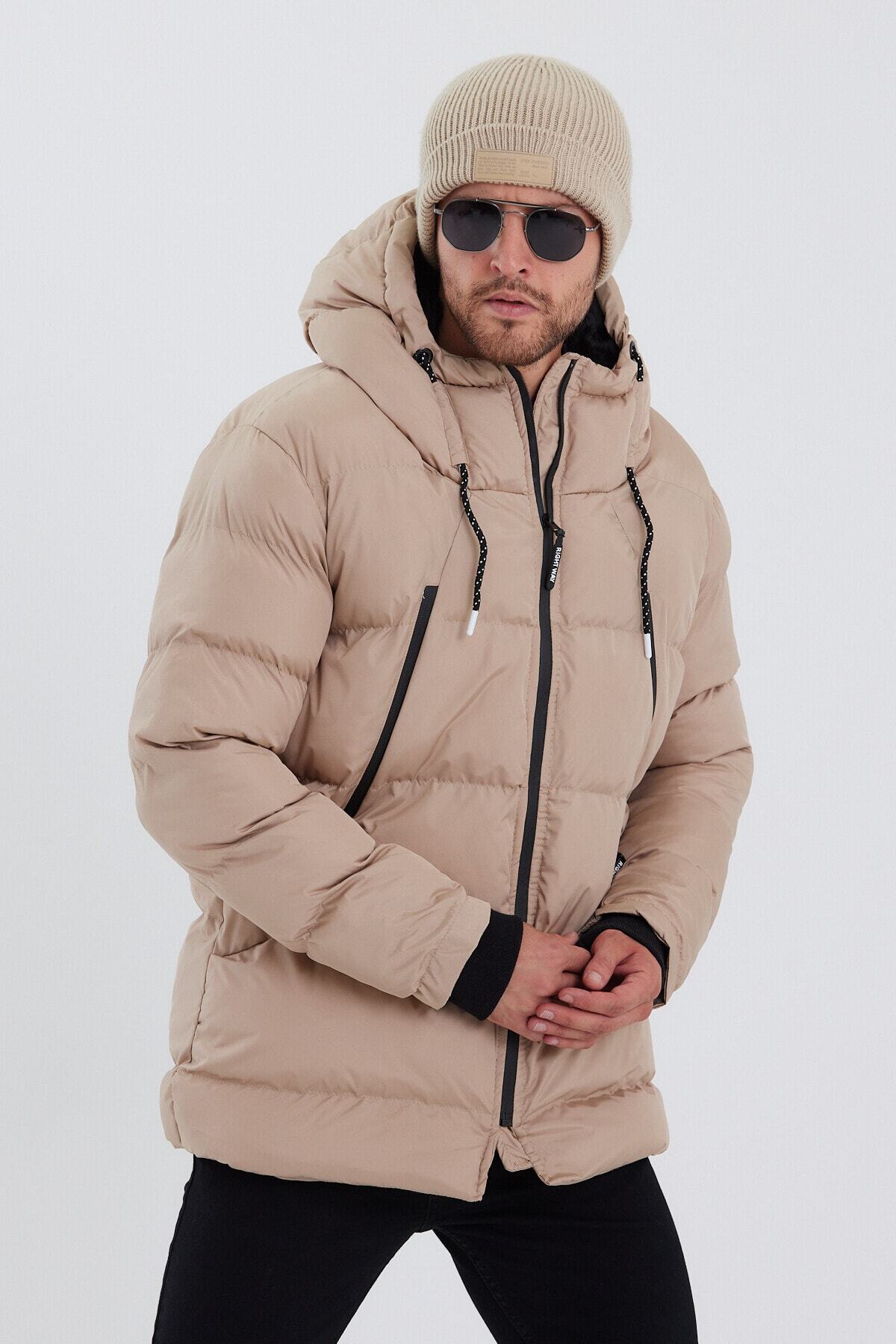 Rompasso-Modonwear Ανδρική κρέμα με νερό και αντιανεμικό μακρύ μπουφάν & παλτό & Parka 7