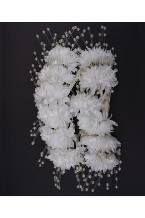 14cm Beyaz Renk Incili Çiçek Kiti 12 Adet 99425