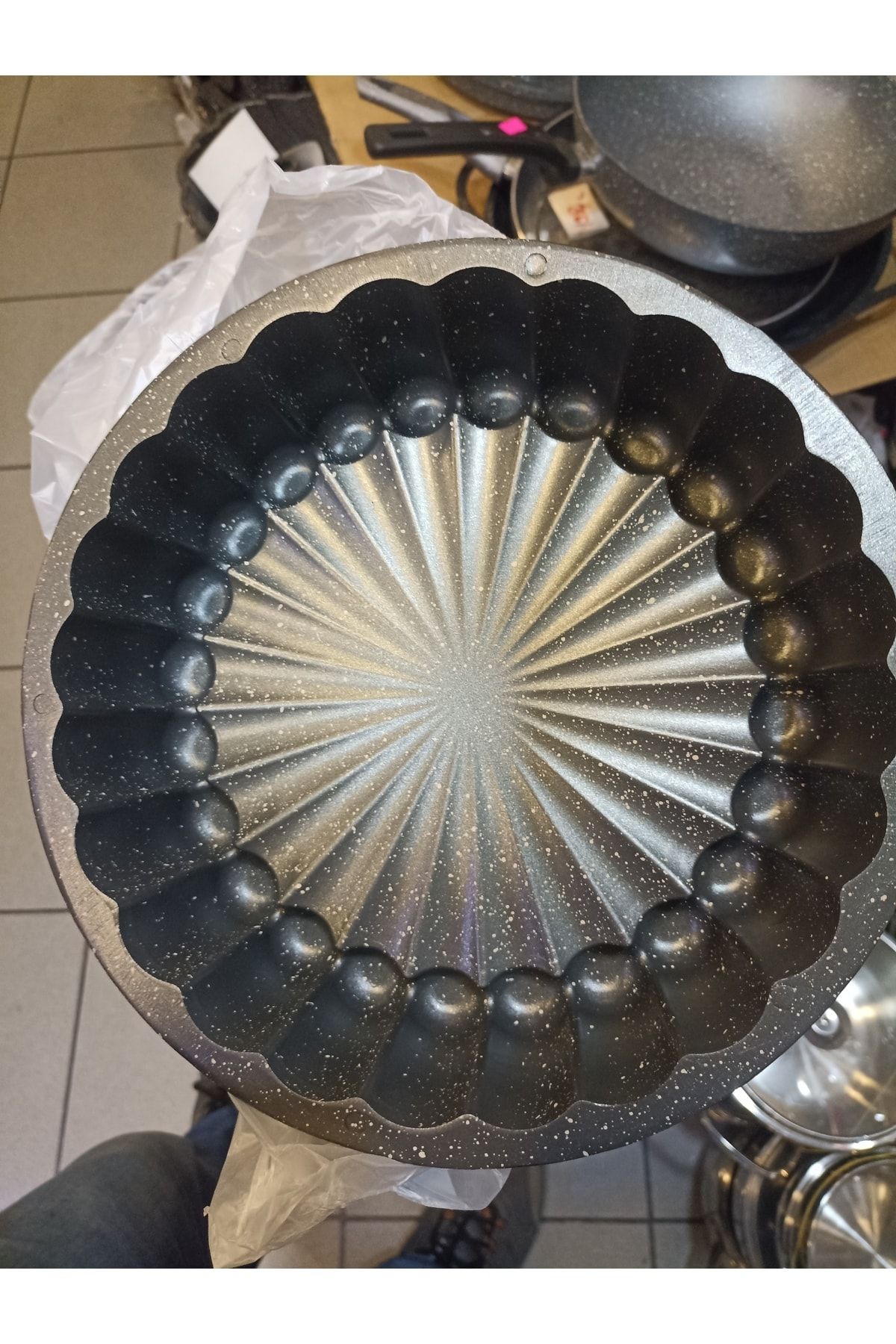 Granit Döküm Tart Kalıbı Gri