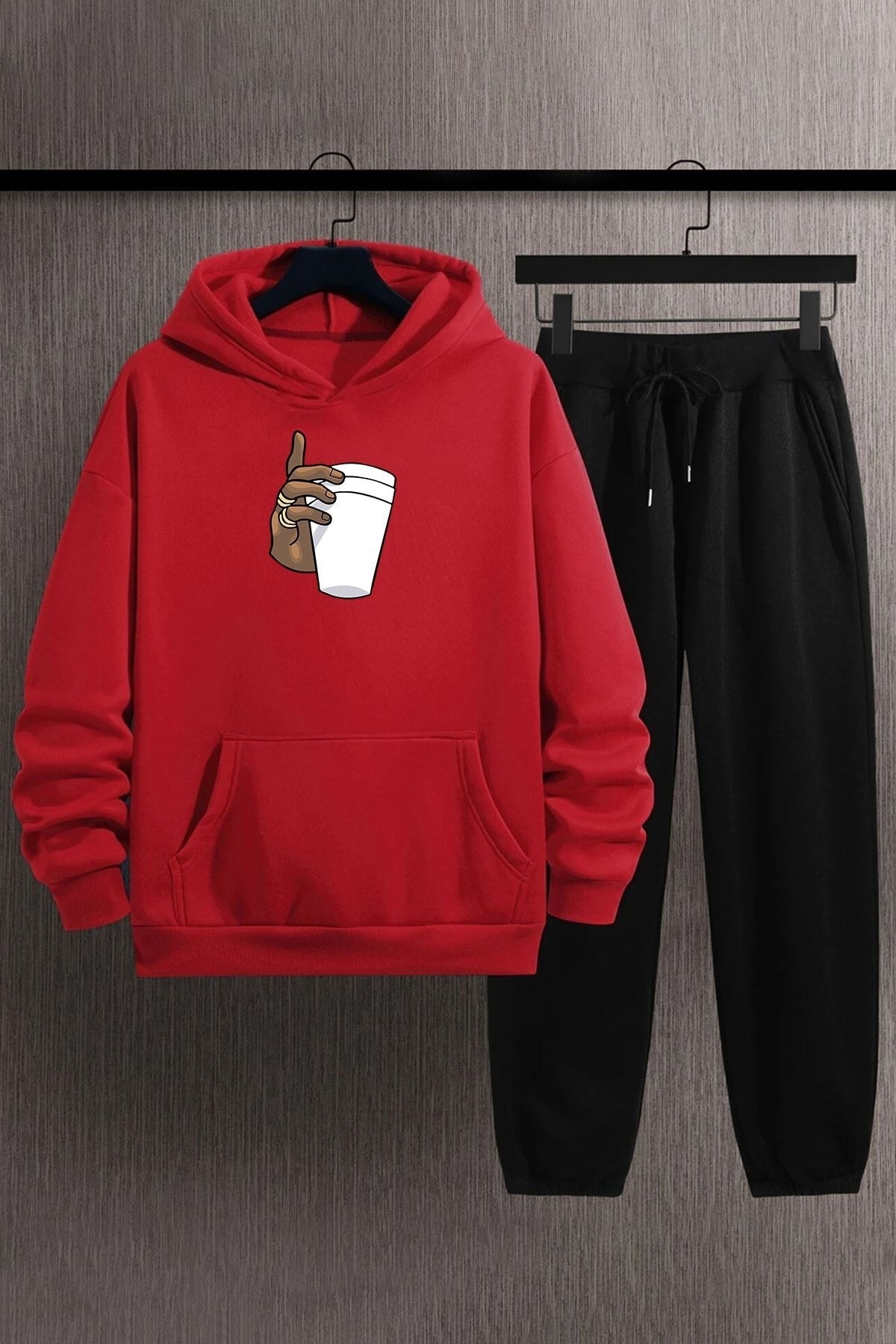 Trend Sizde Унисекс специален дизайн Tupac кафе печатен комплект от горна и долна част на спортен екип