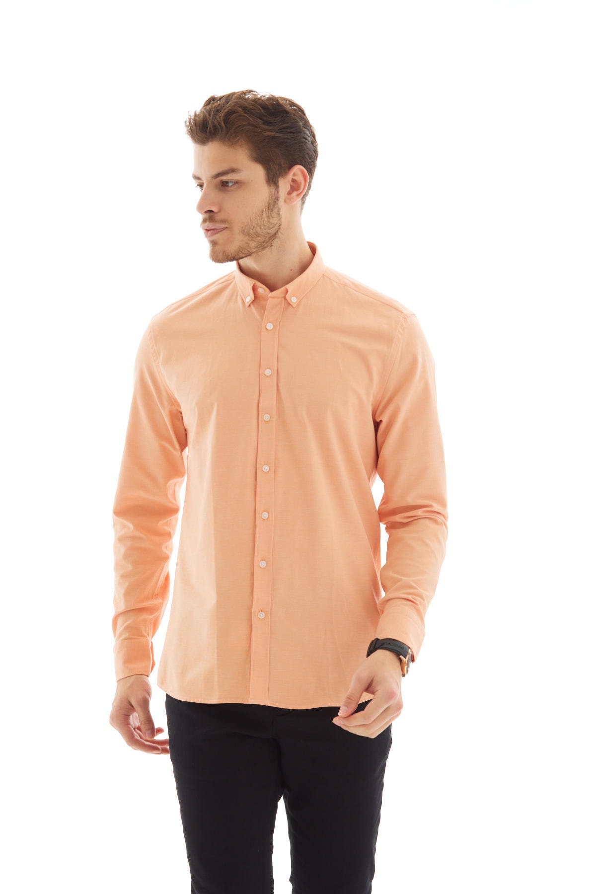 پیراهن مردانه نارنجی RAVANELLI | G490 اورجینال - تصویر 7