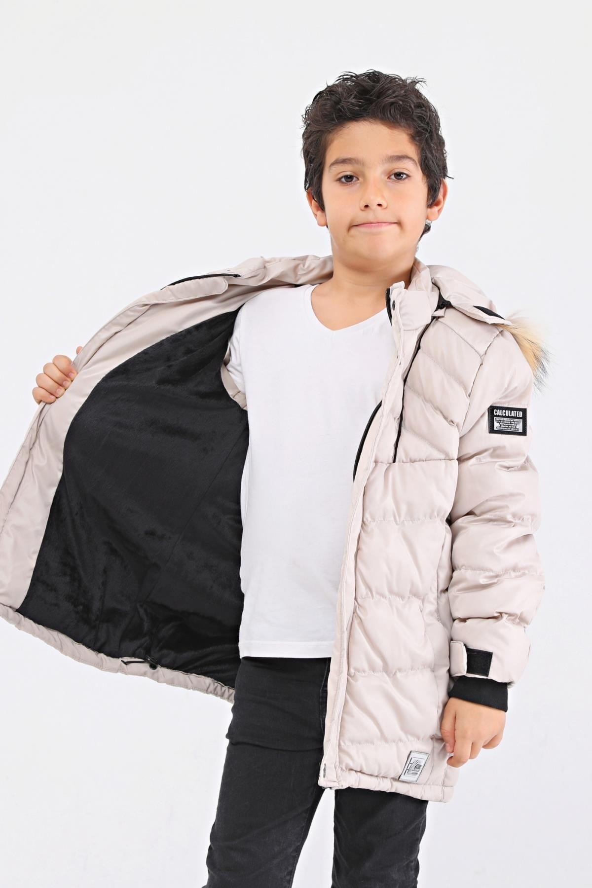 Benittokids Natural Kürklü Erkek Çocuk Kaban 51237t fotoğrafı 3 (önizleme)
