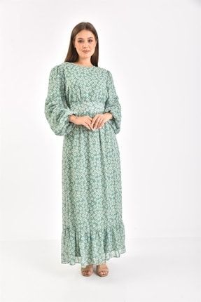 Kadın Şifon Elbise Mint GRM30043