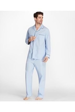 Erkek Mavi Pötikare Desenli Pijama Takımı 1-00108757
