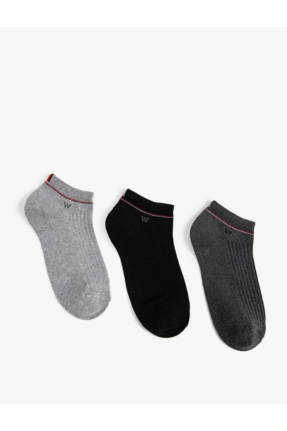 Koton Kolej Patik Çorap Seti Işlemeli 3'lü Çok Renkli