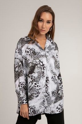 Kadın Yarasa Kollu Oversize Gömlek P21s201-2055 P21S201-2055