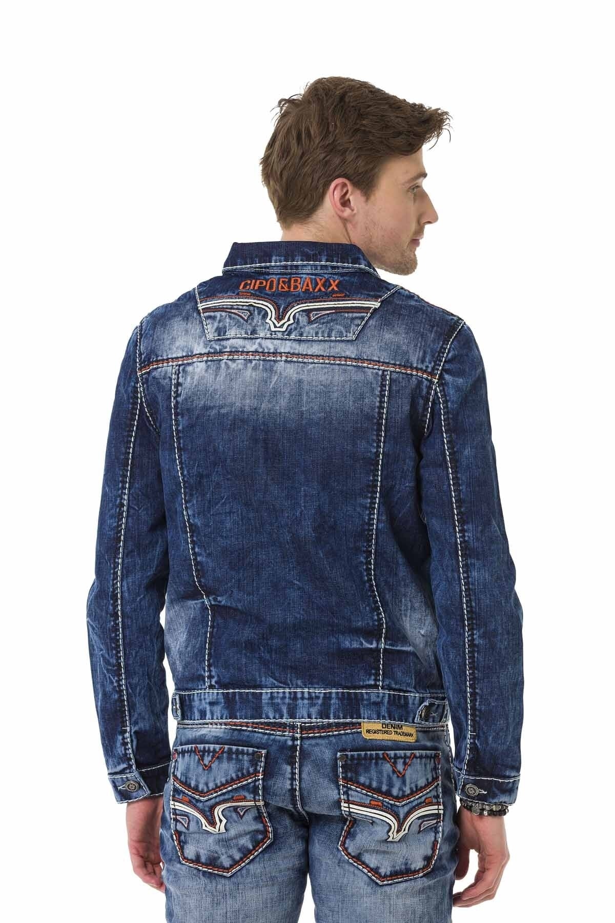 کاپشن مردانه آبی Cipo&Baxx | CJ279 اورجینال - تصویر 4