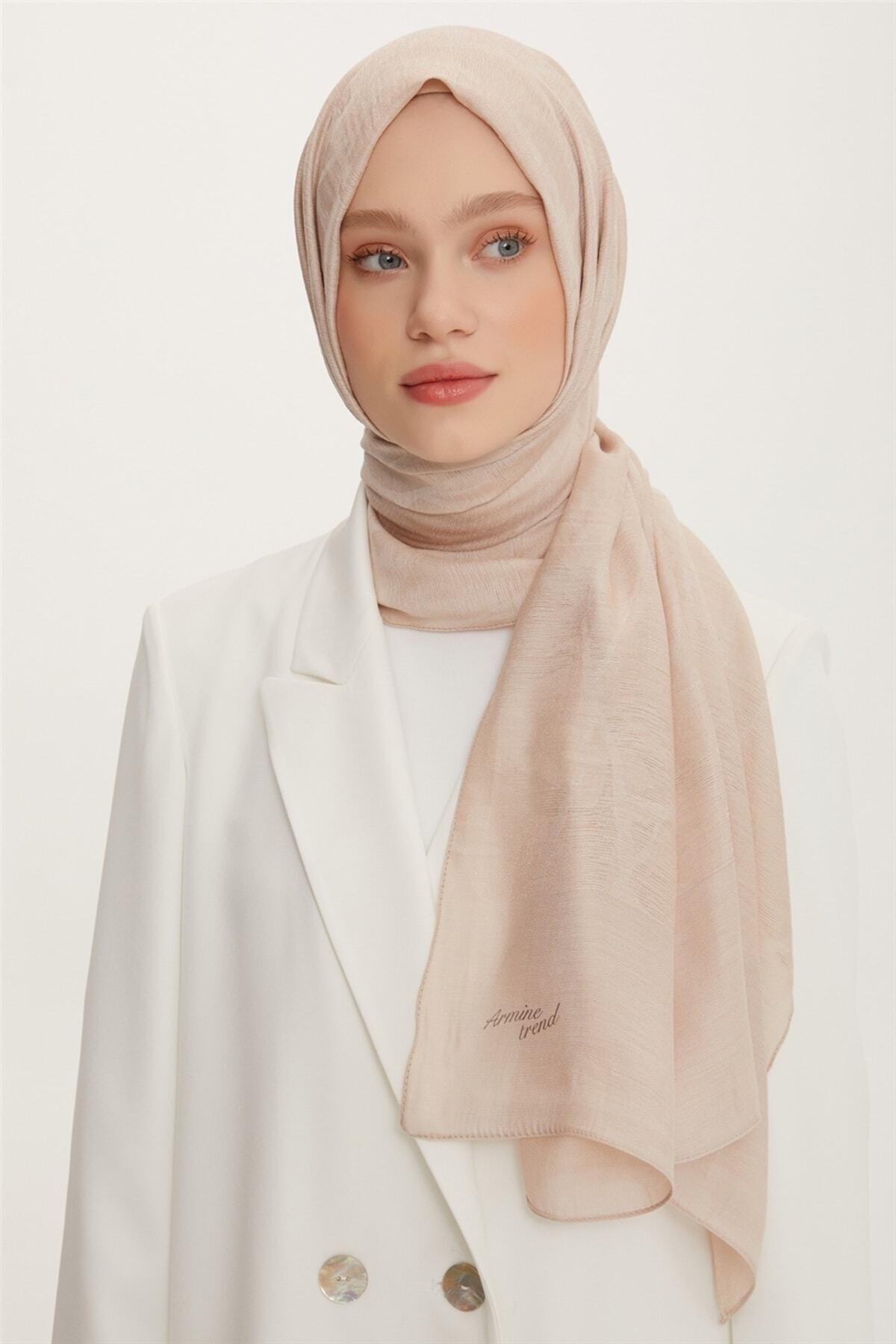 شال زنانه بژ آرمینه | S00OA0444208-4387 اورجینال - تصویر 2