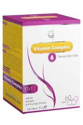 Hair Vitamin Complex 60 Tablet Biotin Keratin At Kuyruğu Selenyum Çinko Folik Asit Saç Vitamini QLHVC