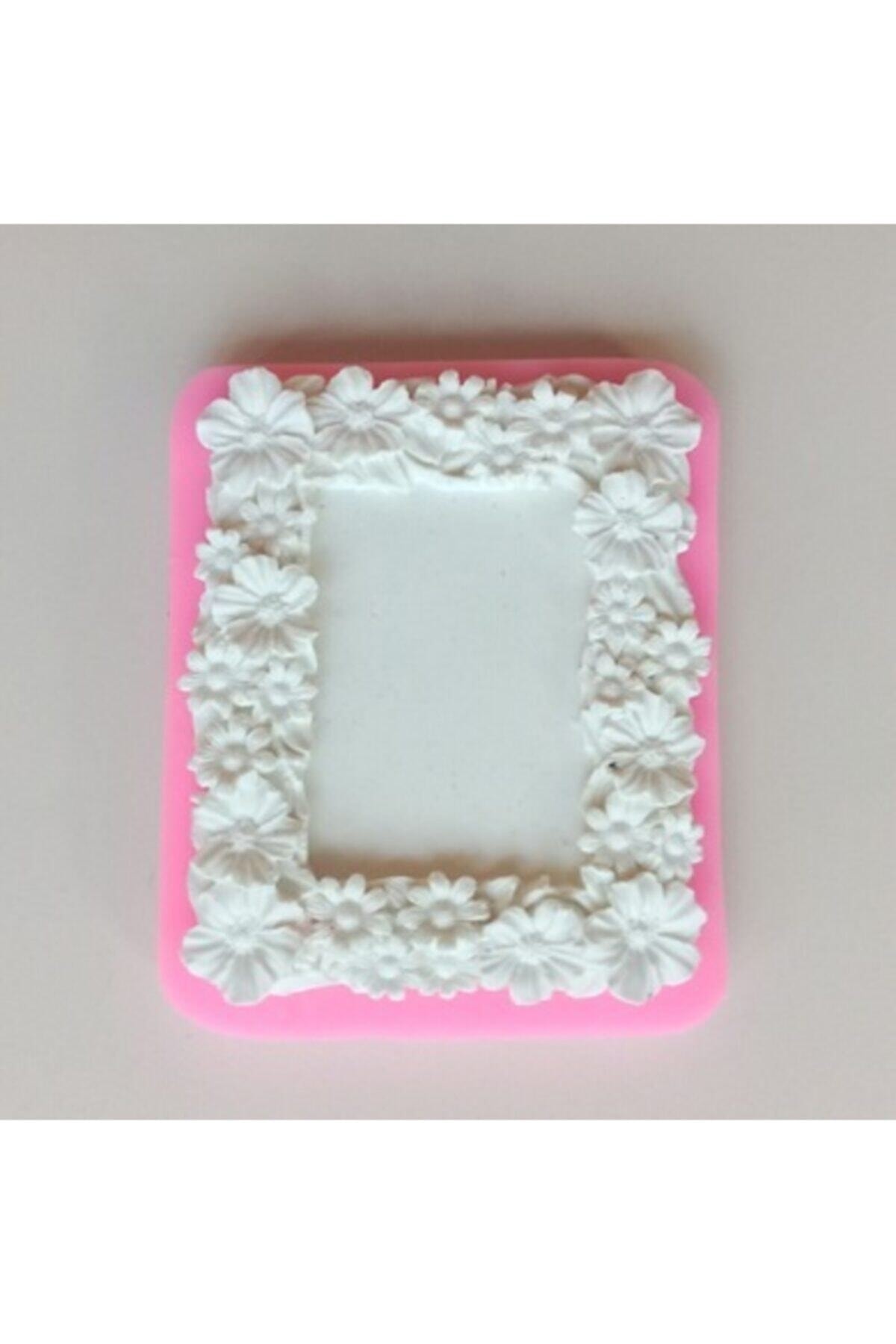 Altınyapı Hobi Market Silikon Kalıp - Papatyalı Dikdörtgen Çerçeve Sabun Ve Kokulu Taş Silikon Kalıbı