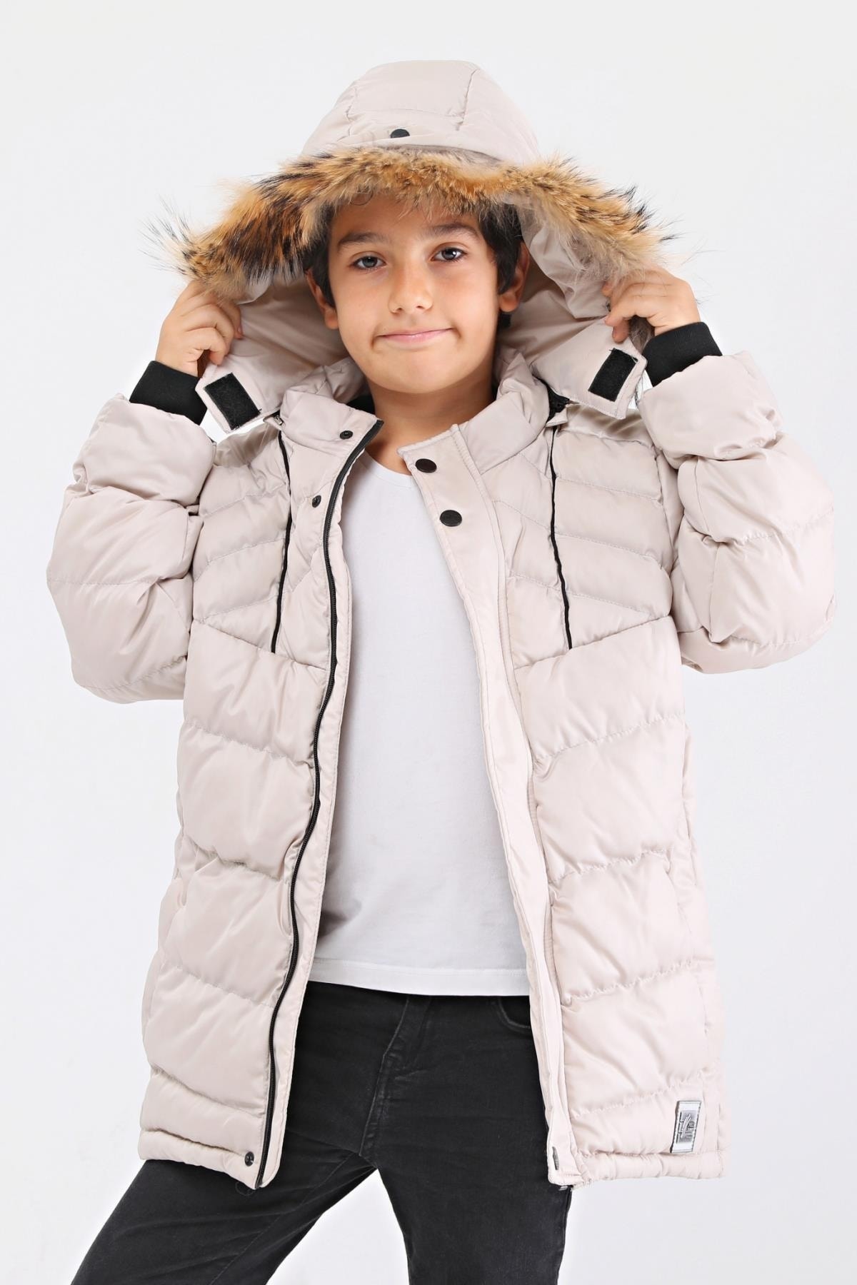 Benittokids Natural Kürklü Erkek Çocuk Kaban 51237t fotoğrafı 7 (önizleme)