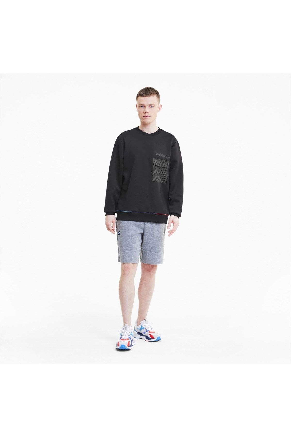 Puma BMW M Motorsport Bisiklet Yaka Erkek Sweatshirt BY7916