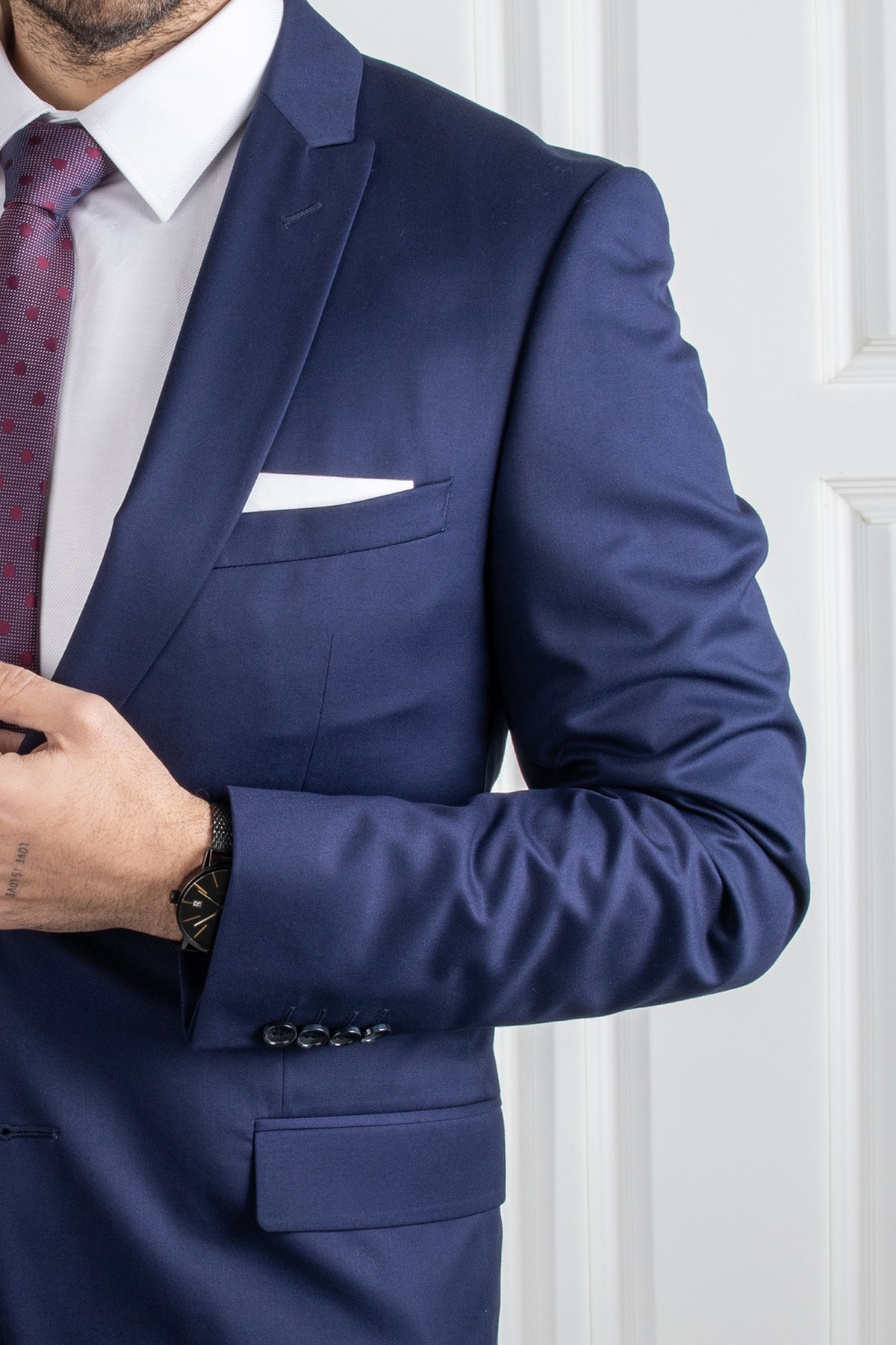 کت و شلوار مردانه آبی سرمه ای سارارSarar | SRR 18-30 اورجینال - تصویر 3