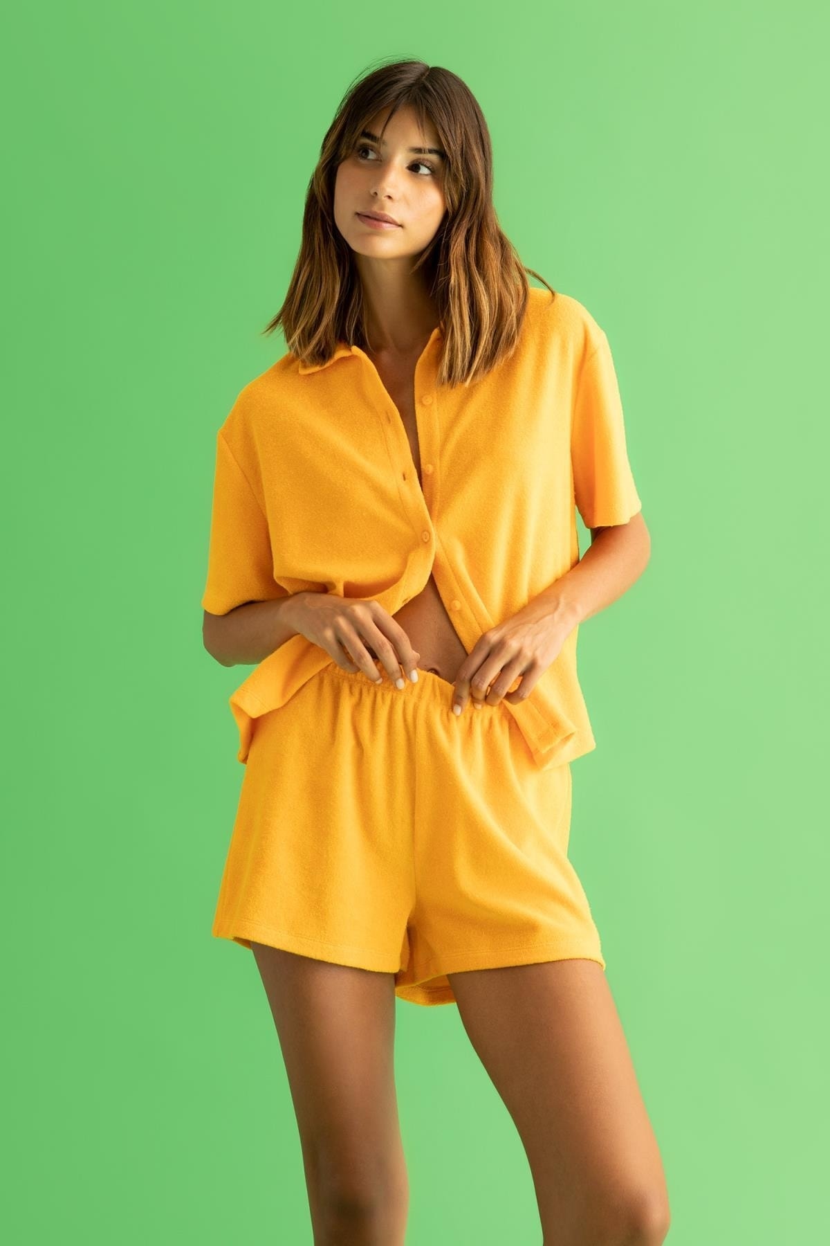 DeFacto Pyjama Gelb Unifarben Fast ausverkauft