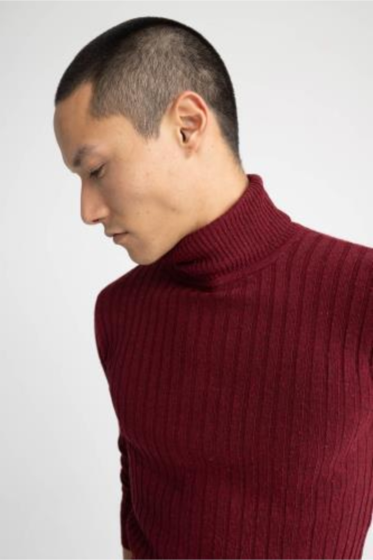 بافت و پلیور مردانه بورگوندی دفکتو | TYC00687511079 اورجینال - تصویر 5