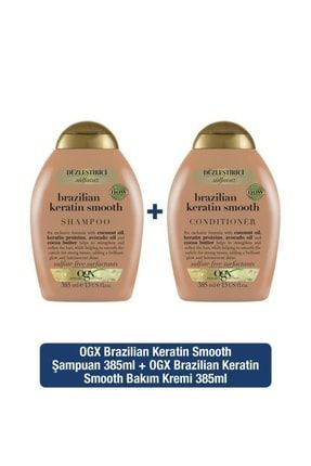 Düzleştirici Brazilian Keratin Smooth Sülfatsız Şampuan Bakım Kremi 385ml 2279697601721