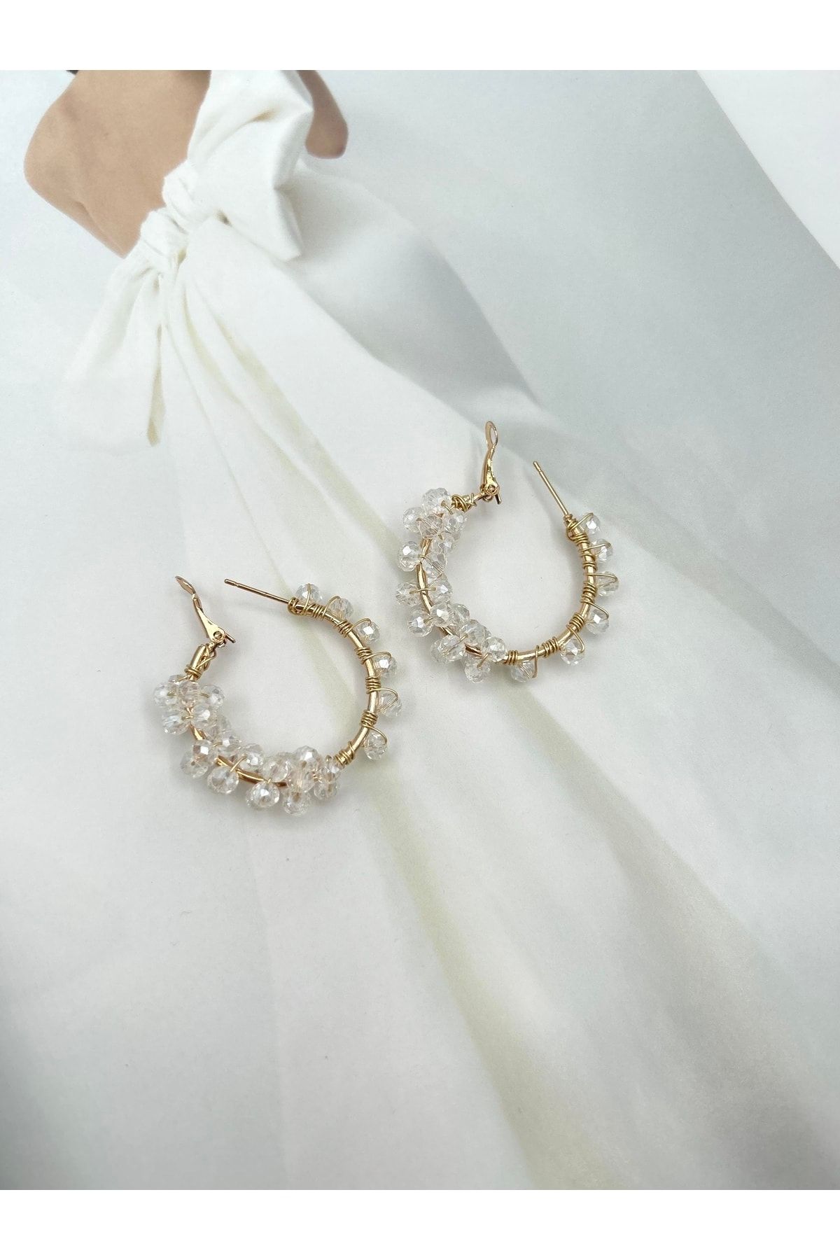 White on sale crystal earrings