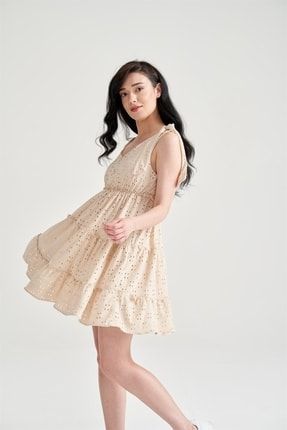 Kadın Astarlı Salaş Elbise Taş GRMsfl-5149
