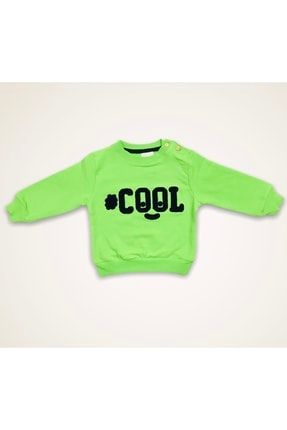 Unisex Çocuk Yeşil Cool Sweatshirt MNKKDS-0112