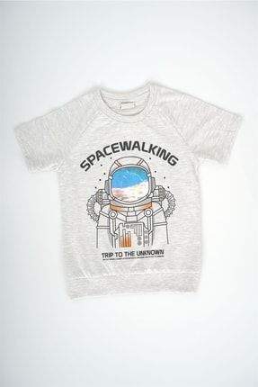 Erkek Çocuk Space Baskılı Bel Lastikli Kısa Kol T-shirt MNKKDS-1810