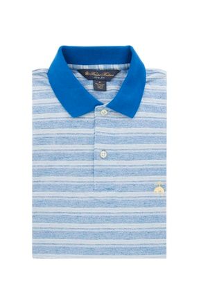 Erkek Mavi Çizgili Polo Yaka T-shirt 1-00161225