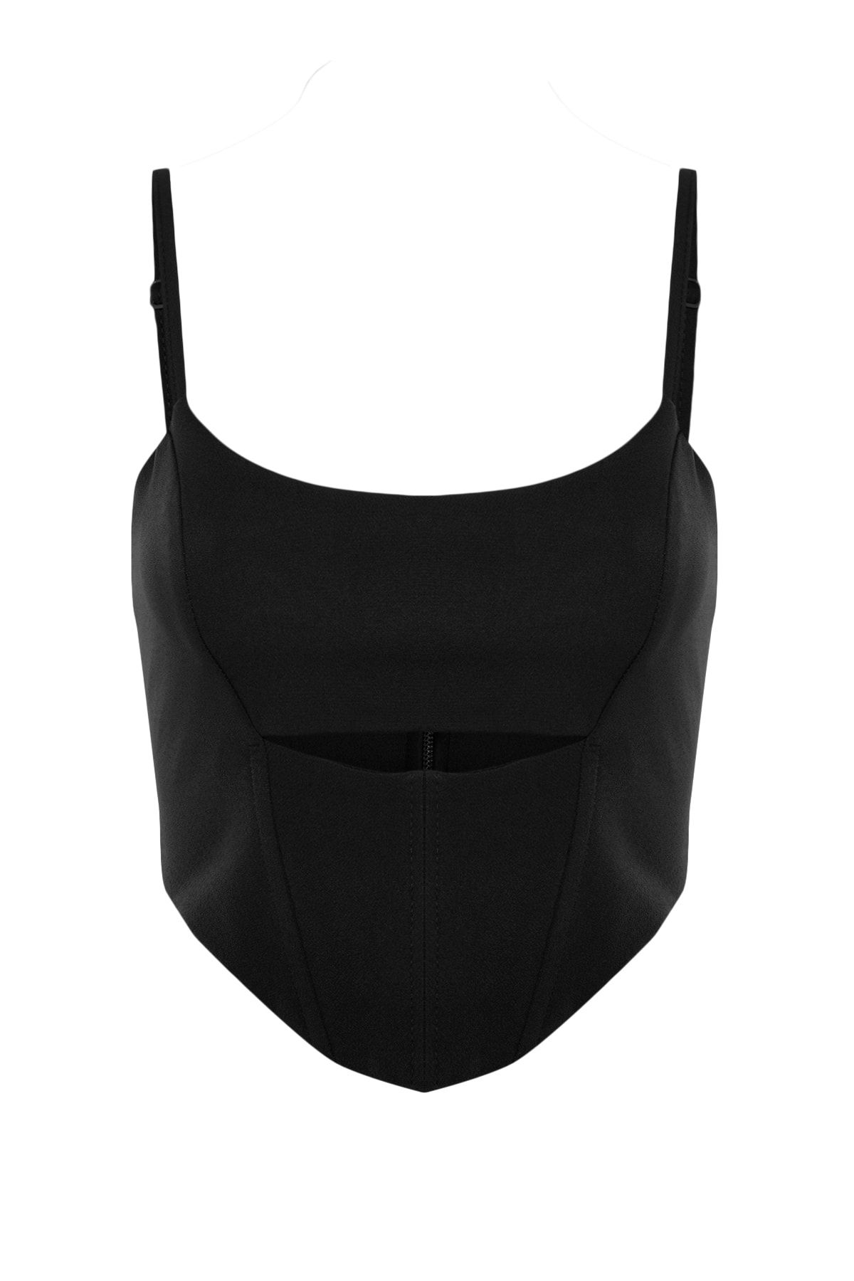 Trendyol Collection-Prsatější podšívka v černé barvě s tkaným oknem/výřezem TPRSS23BS00027 7