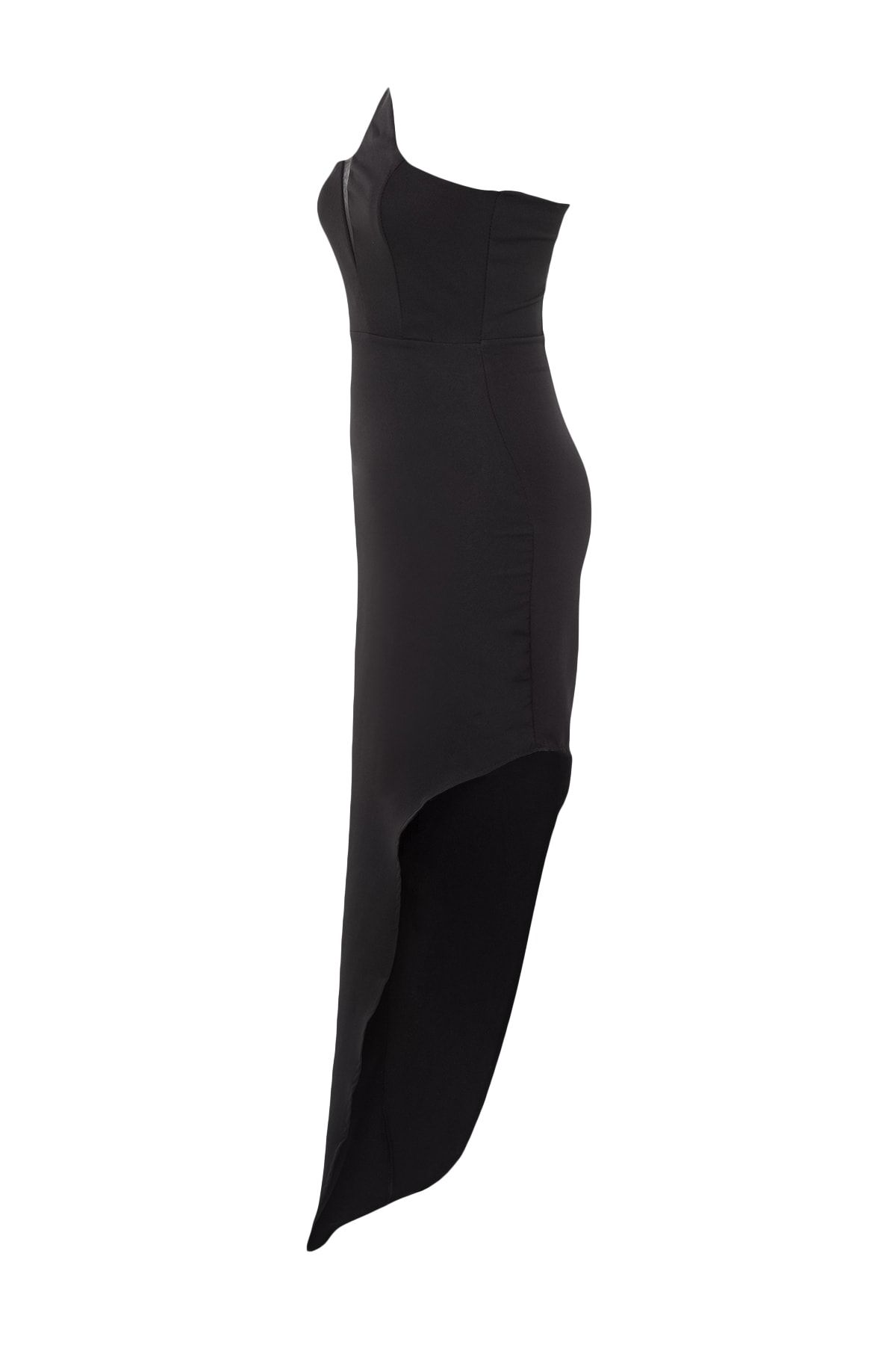 Trendyol Collection-Černé tkané dlouhé elegantní večerní šaty Noční promoce TPRSS23AE00035 7