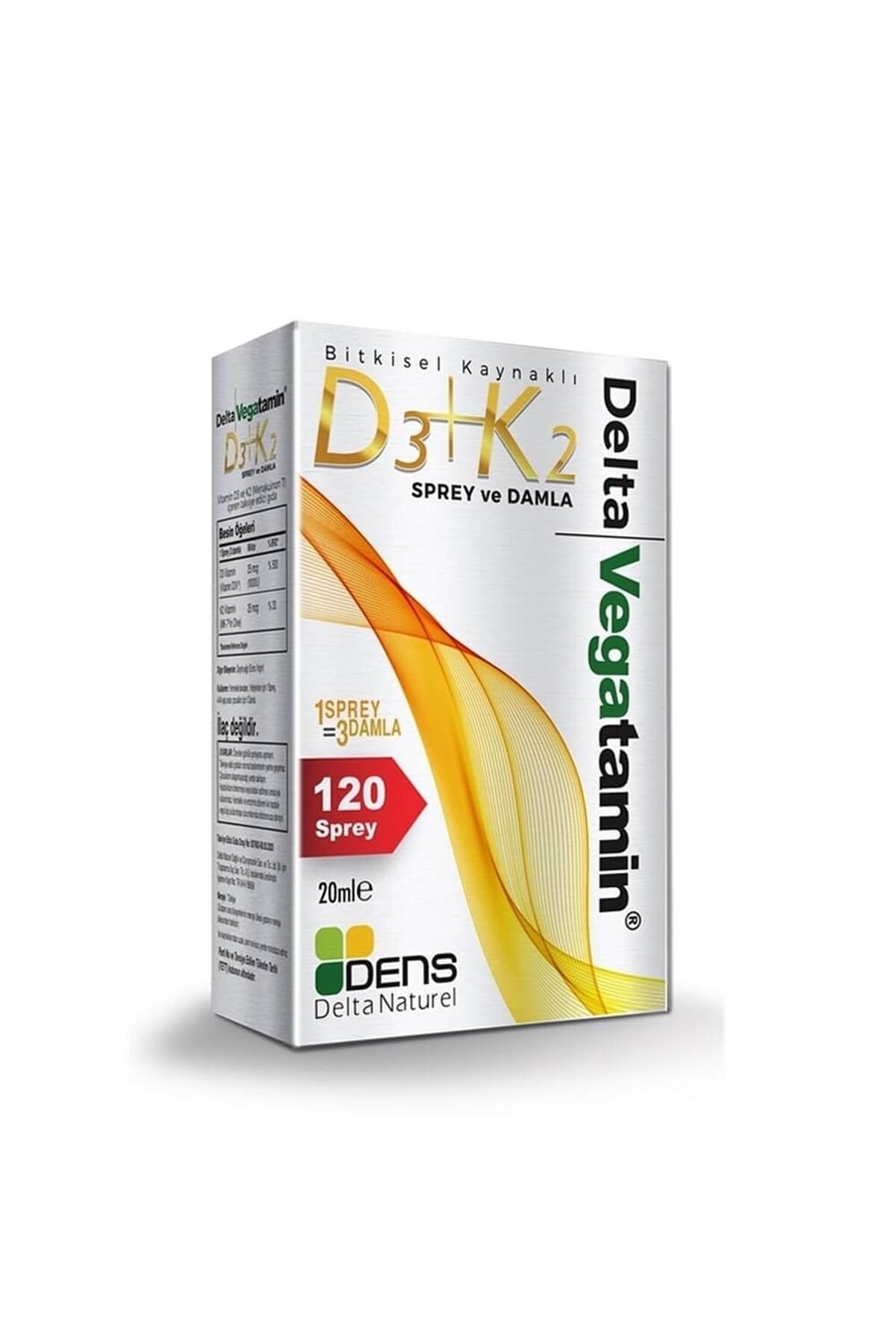Dens Delta Naturel Vegatamin Vegan D3+k2 Sprey - Damla 20ml