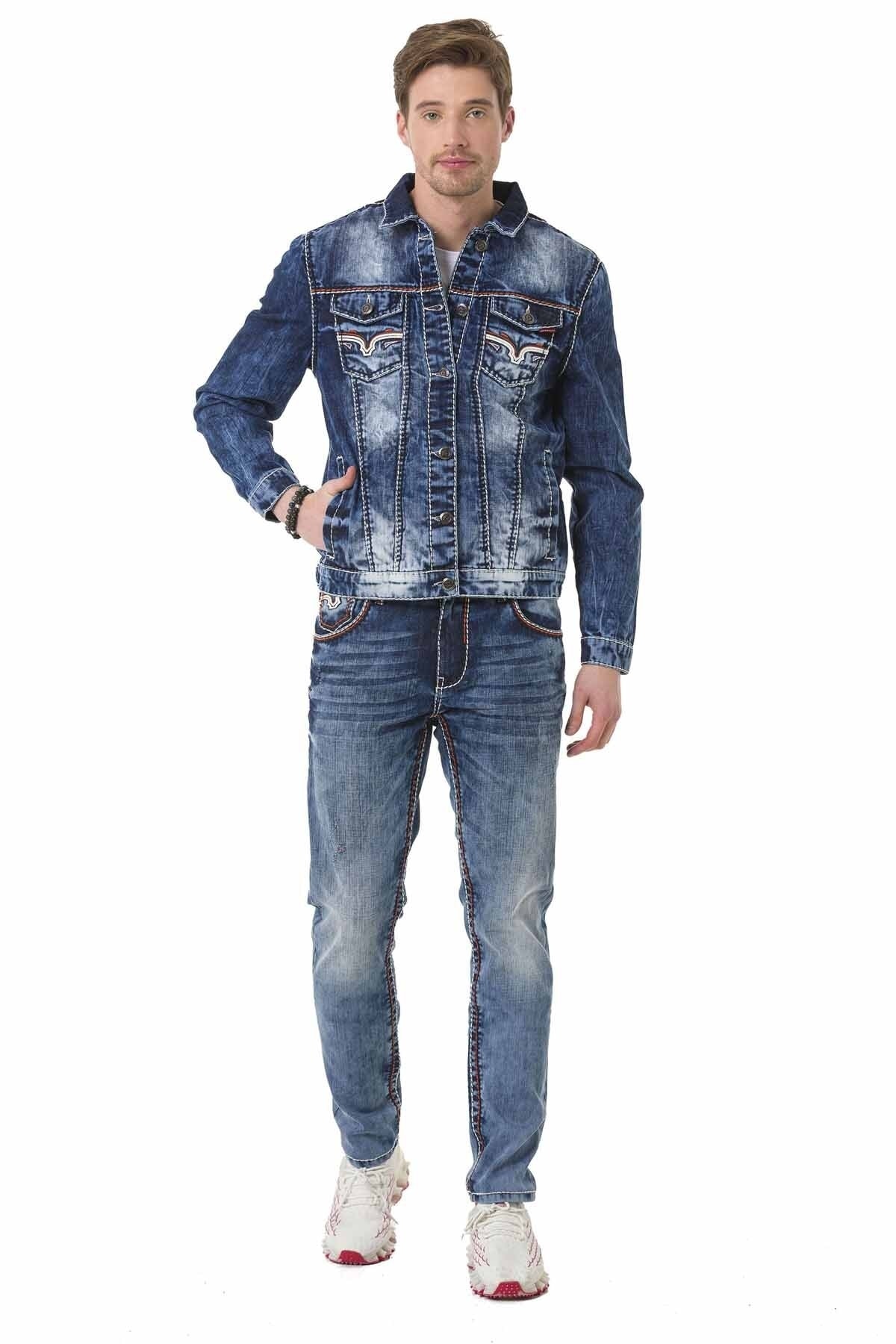 کاپشن مردانه آبی Cipo&Baxx | CJ279 اورجینال - تصویر 5